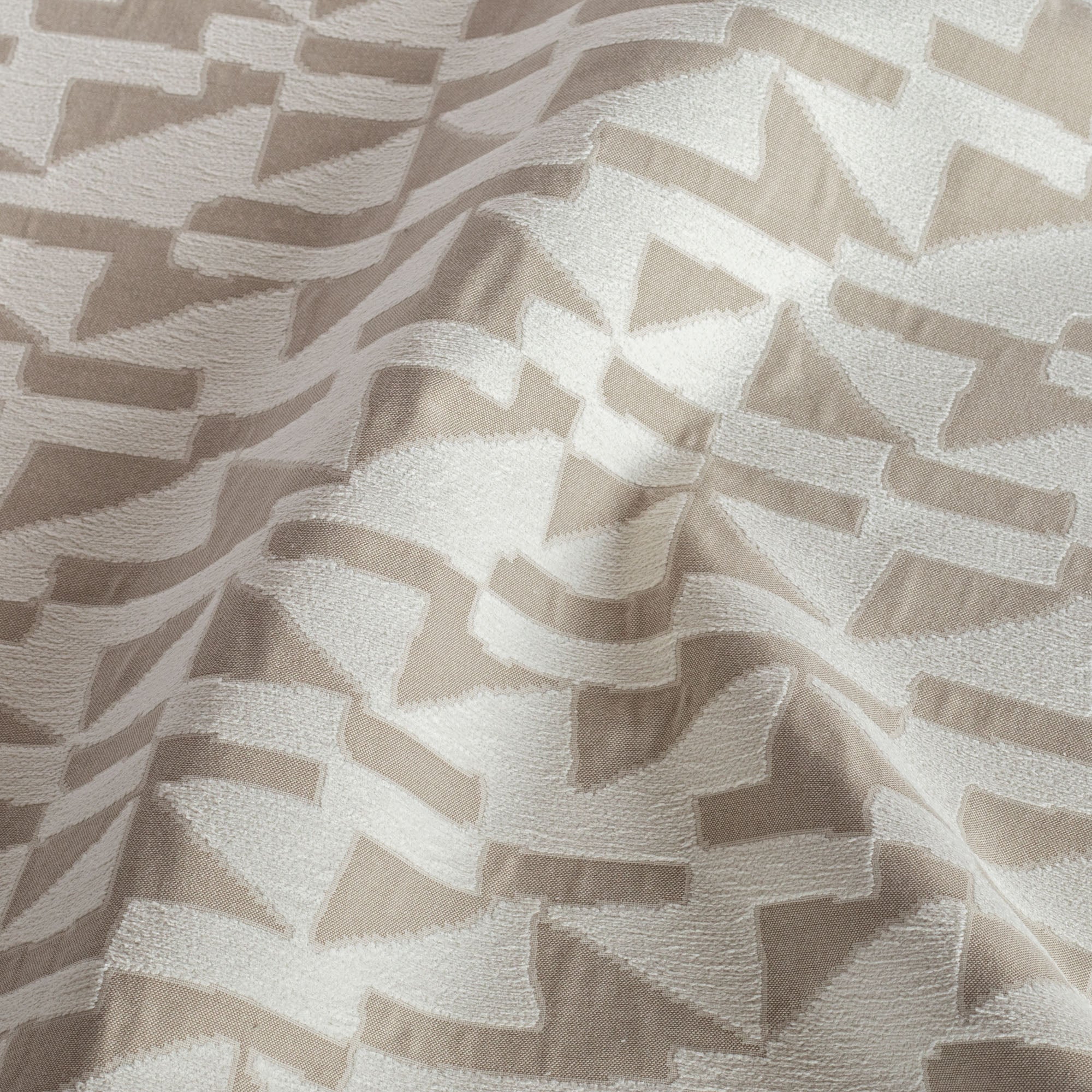 Pueblo cream and tan abstract geometric pattern indoor outdoor fabric : view 5
