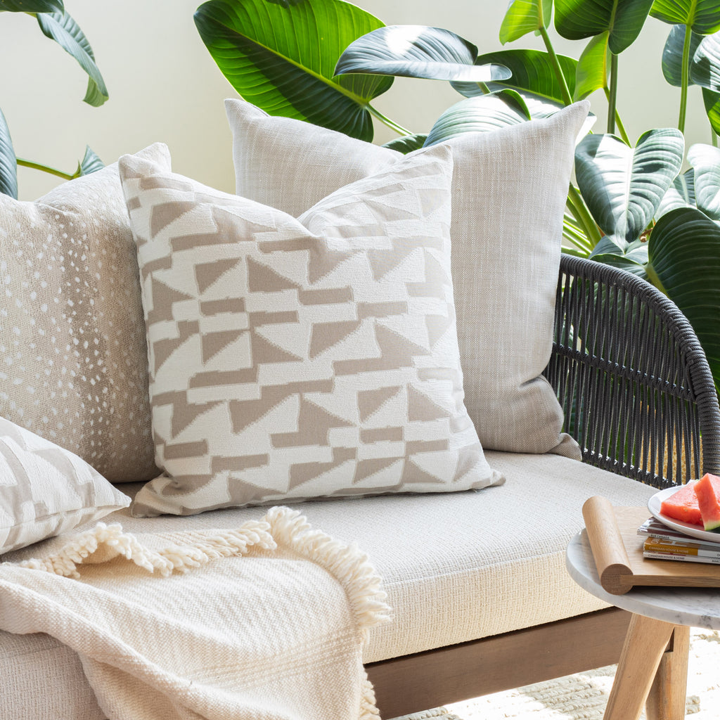 neutral global pattern indoor outdoor pillows from Tonic Living 
