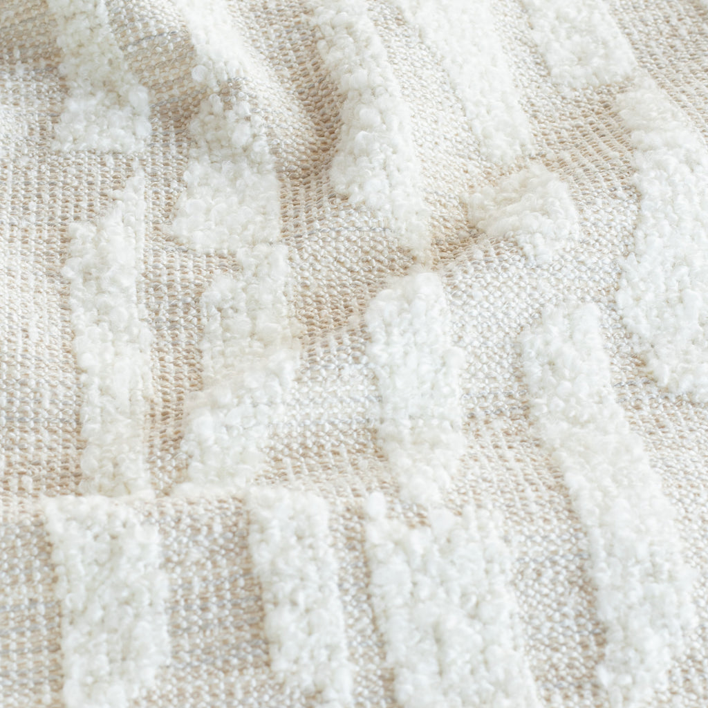 Pyla Pearl, a cream, chunky textured, organic patterned upholstery fabric from Tonic Living