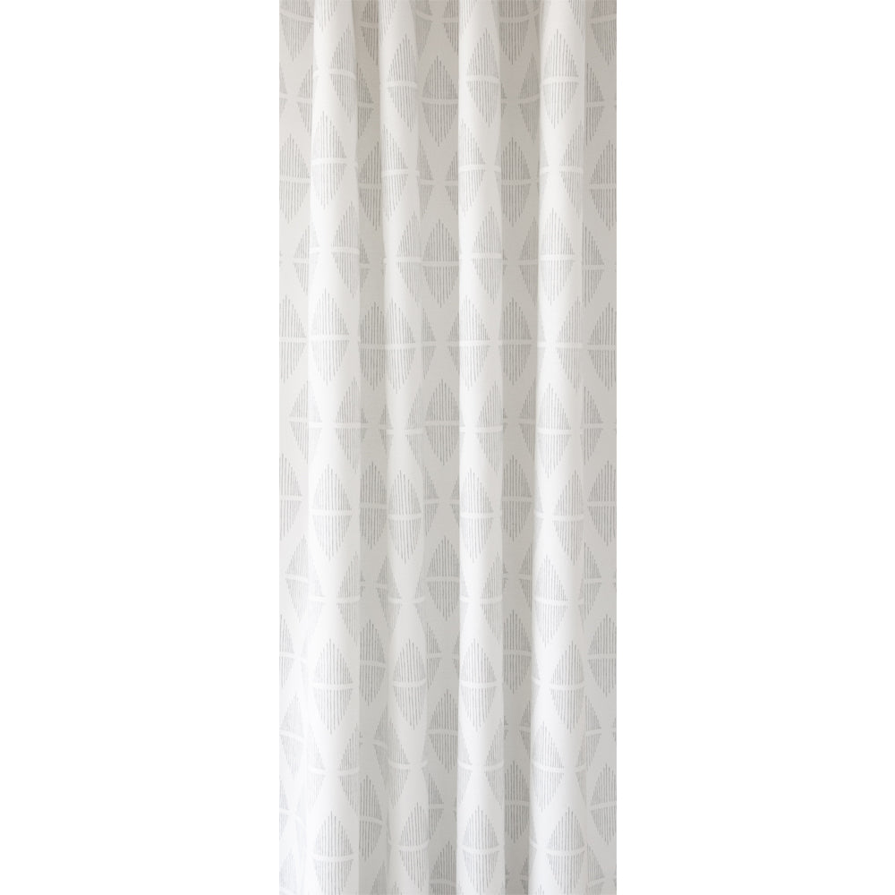 Reflect, Dove Grey - A clean, line drawn pattern in soft grey and white.