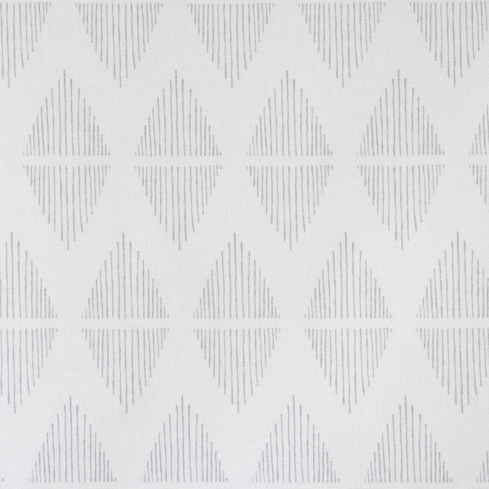Reflect, Dove Grey - A clean, line drawn pattern in soft grey and white.