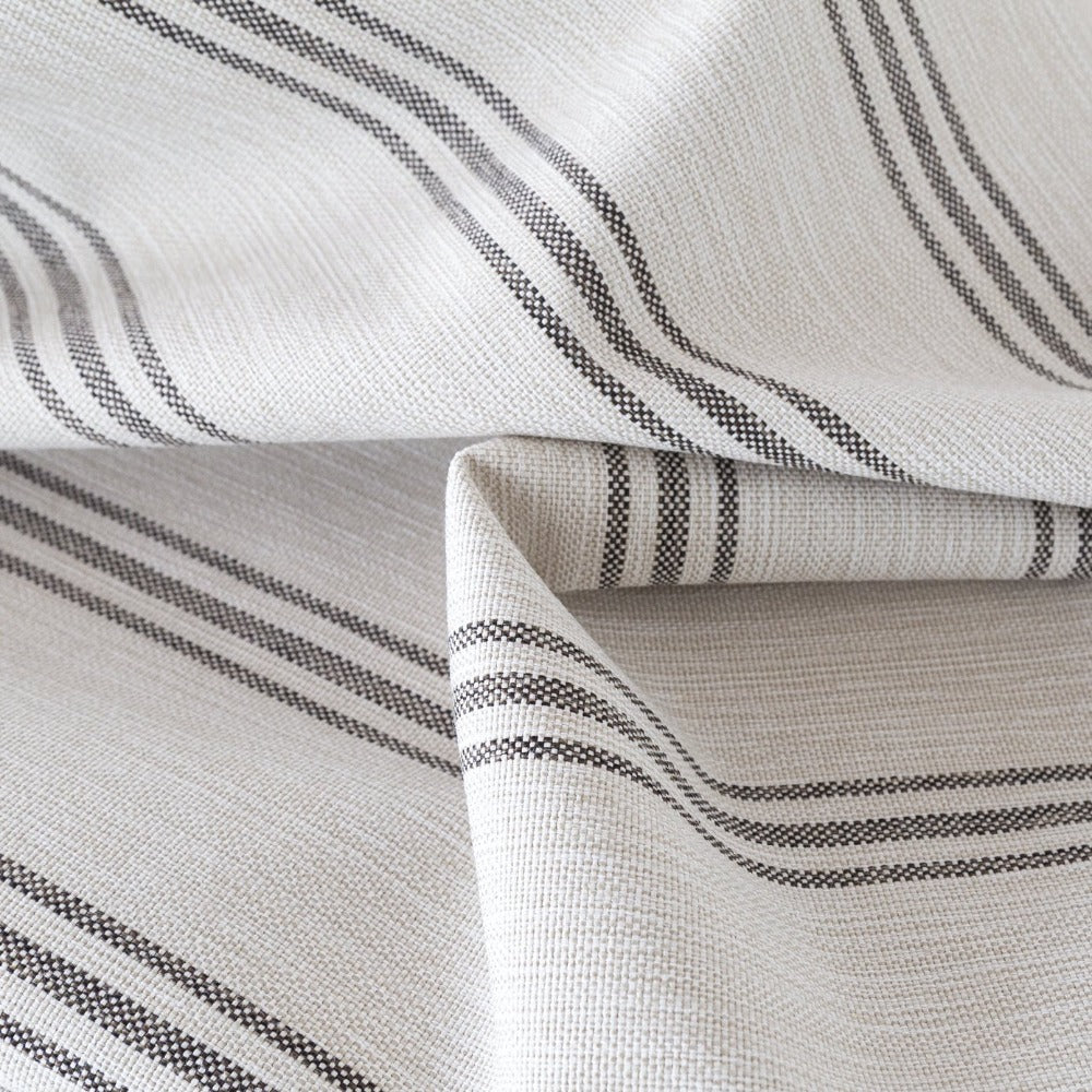 Renfrew Stripe, Charcoal, dark gray stripe and cream fabric from Tonic Living