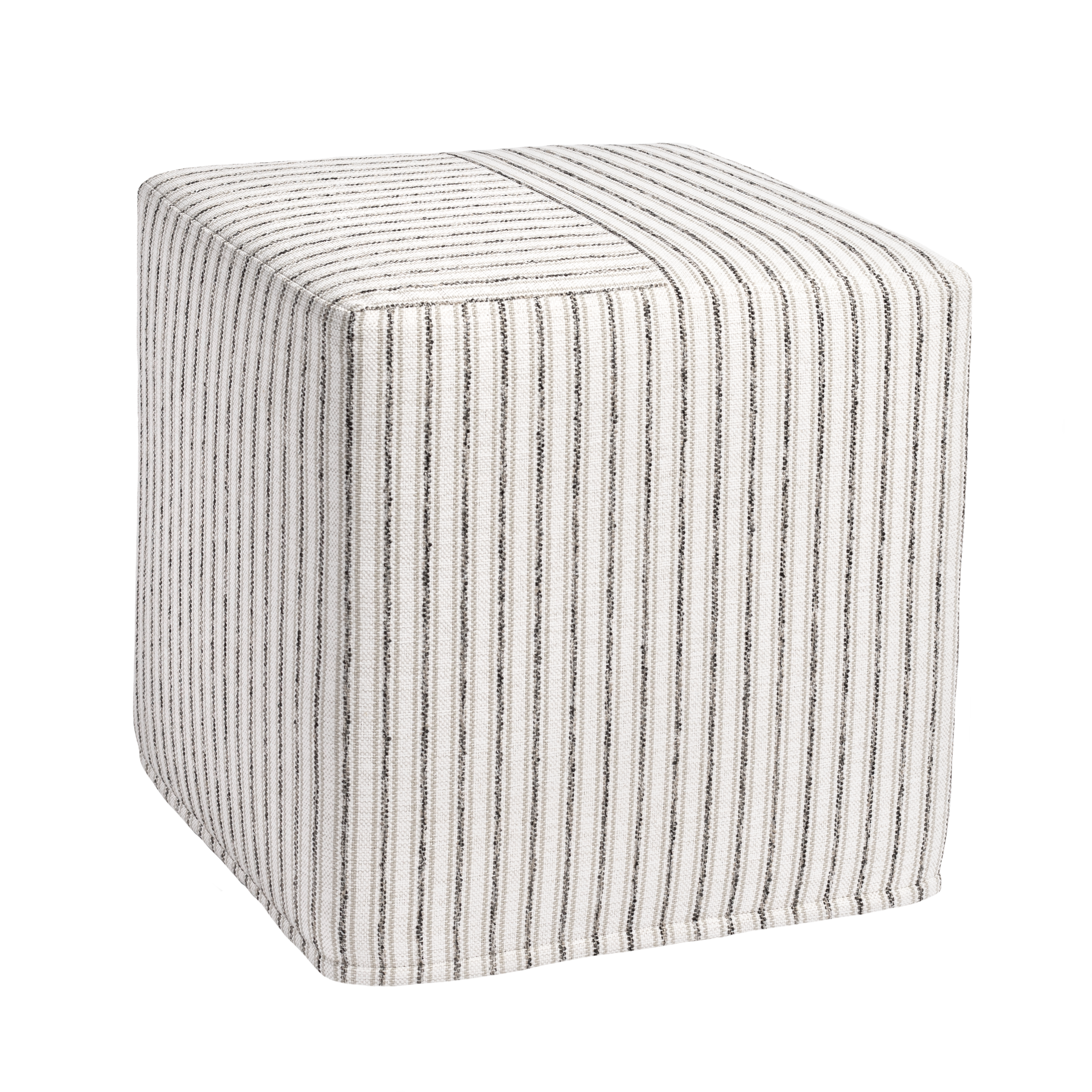 Rodin Stripe Cube Ottoman, Natural from Tonic Living