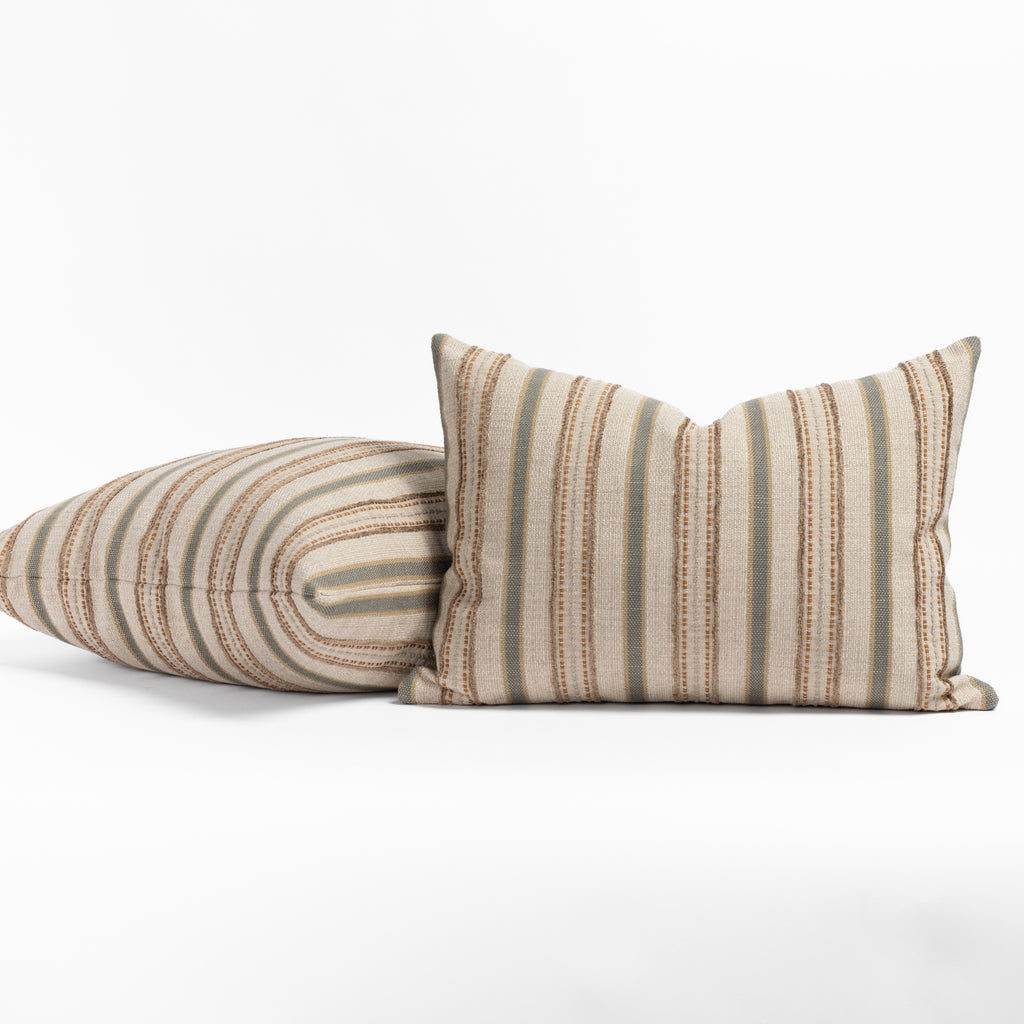 Rosseau Bark Tonic Living pillows  - an earth toned textured multi striped throw pillow