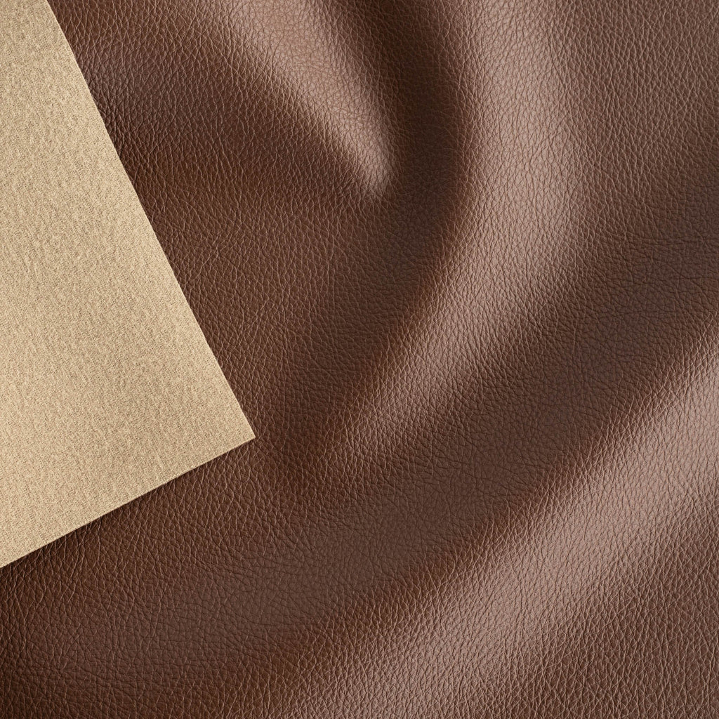 a deep brown vinyl faux leather performance upholstery fabric : view 4