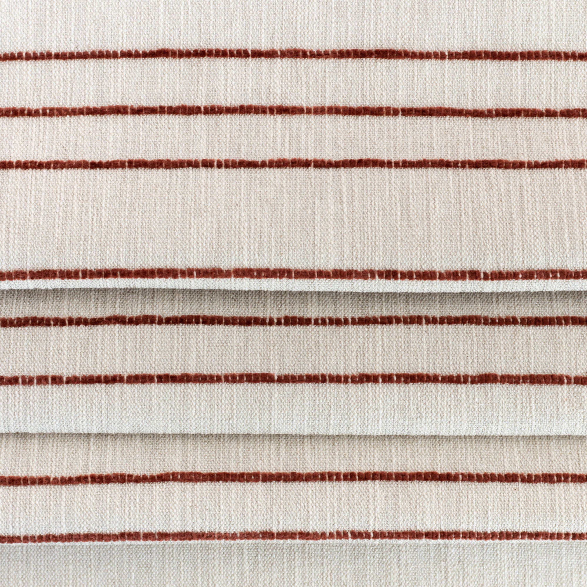 Spar Stripe Fabric, Russet : a rusty red horizontal stripe home decor fabric : view 2