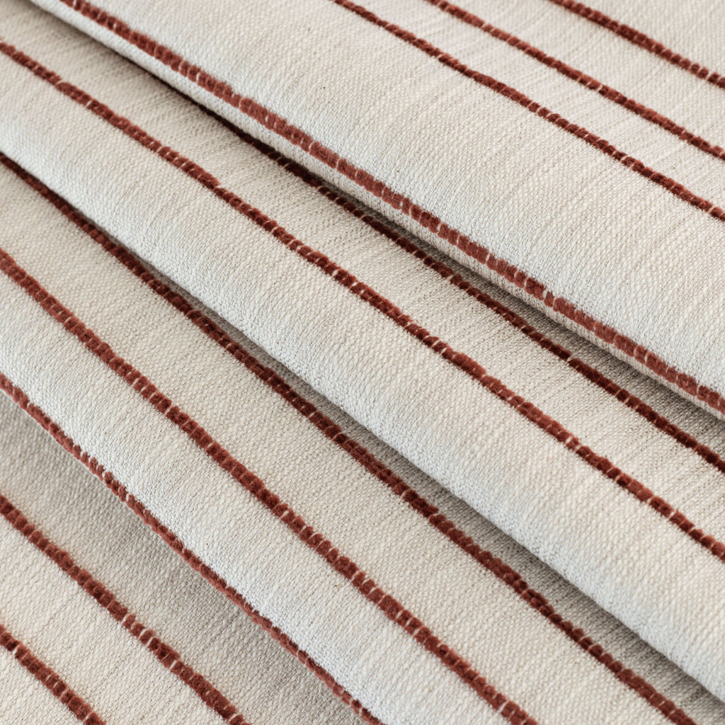 Spar Stripe Fabric, Russet : a rusty red horizontal stripe home decor fabric from Tonic Living view 4
