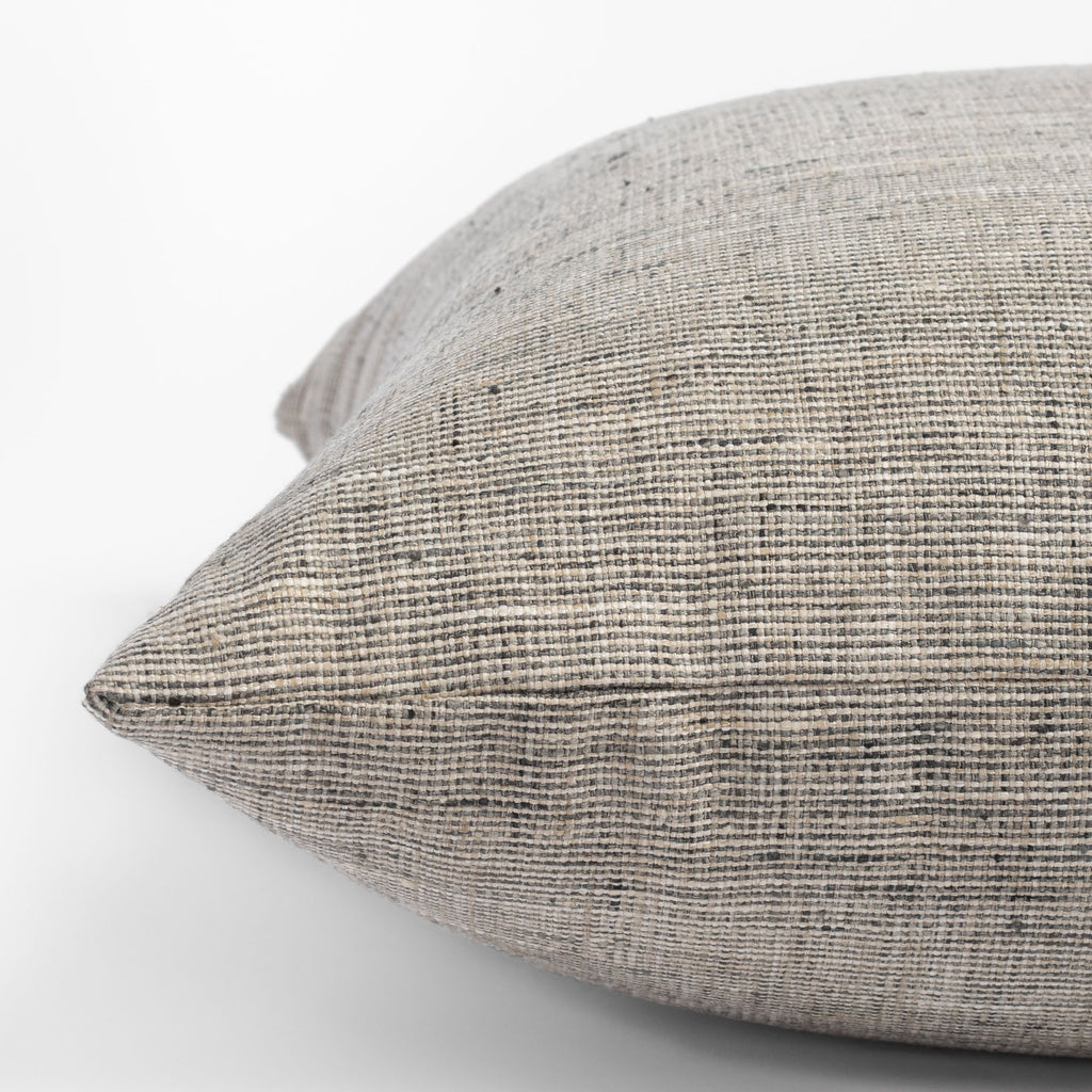 Stanhope Ash, a warm gray neutral pillow : close up side view
