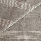 a gray and cream wide set stripe pure linen upholstery fabric