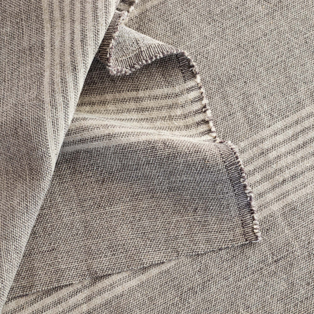 Stockton Stripe graphite gray and cream linen fabric by the yard from Tonic Living