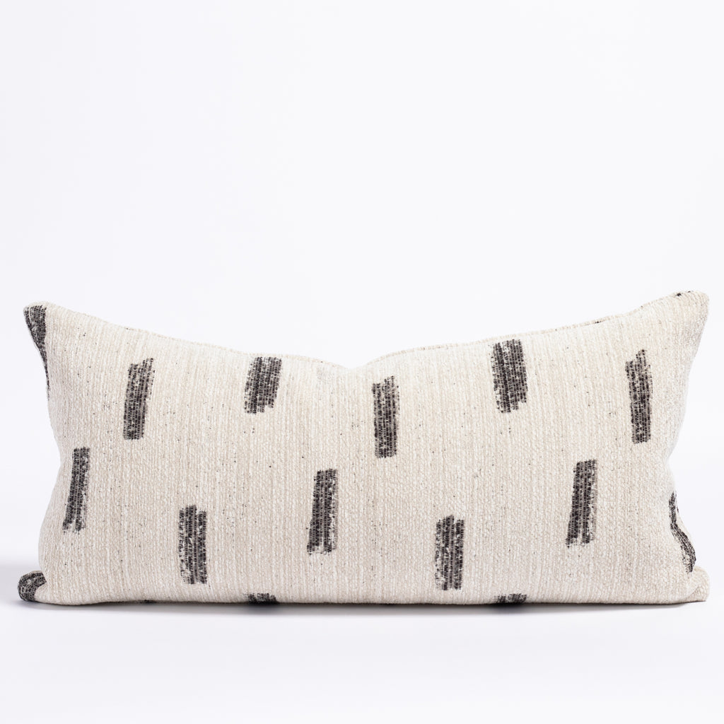 Stratus cream and black graphic lumbar pillow from Tonic Living