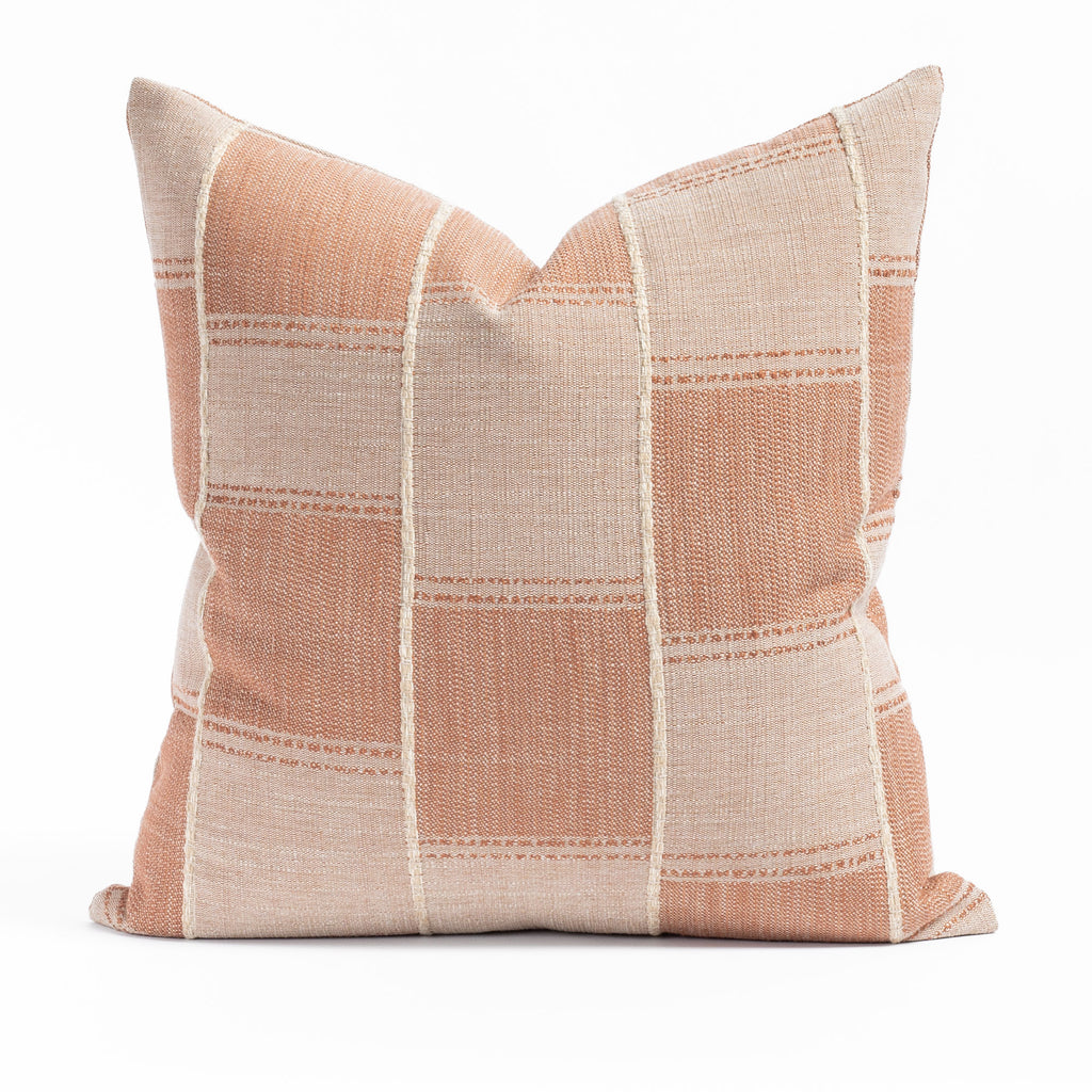 Sutton 20x20 Terracotta, a pink orange patchwork inspired throw pillow from Tonic Living