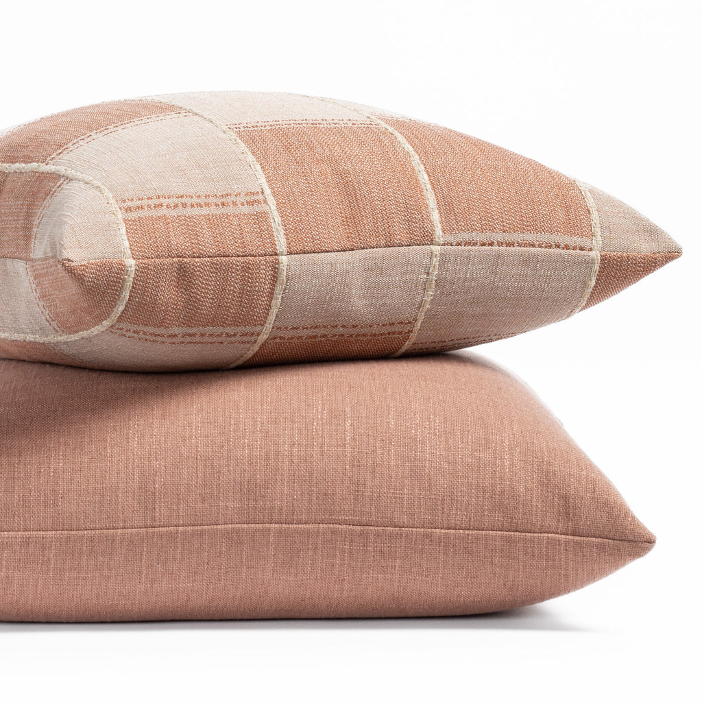 Tonic Living pillows : Sutton Terracotta and Hollis Terracotta decorative throw pillow pairing