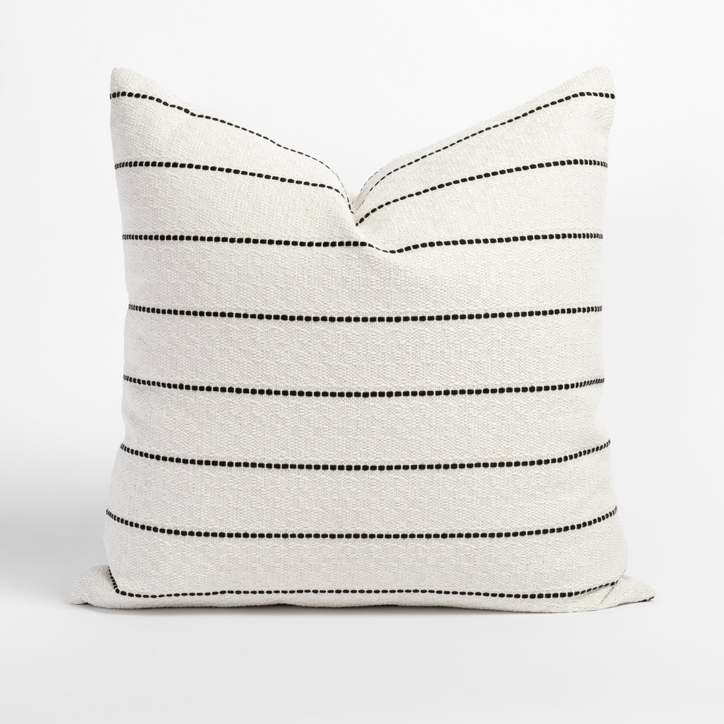 Toulouse Onyx, a black and white dotted stripe pillow, Tonic Living Bestseller
