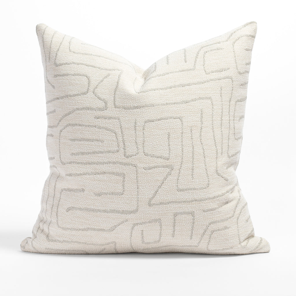 Trace 20x20 Pillow Dove Grey, a cream and grey abstract line patterned pillow from Tonic Living