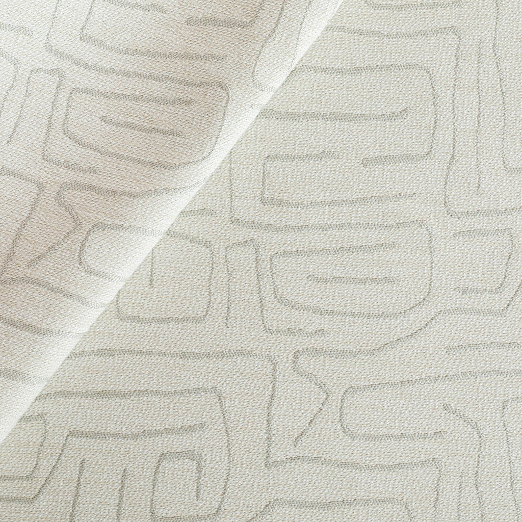 an off-white and light gray abstract line pattern upholstery fabric