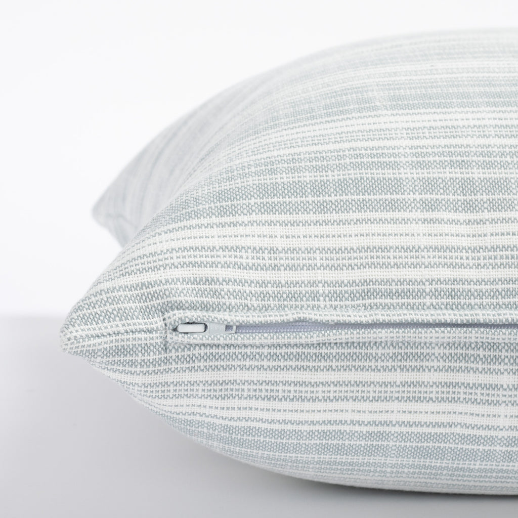 Trouville sky blue and white striped, indoor outdoor pillow : view 3