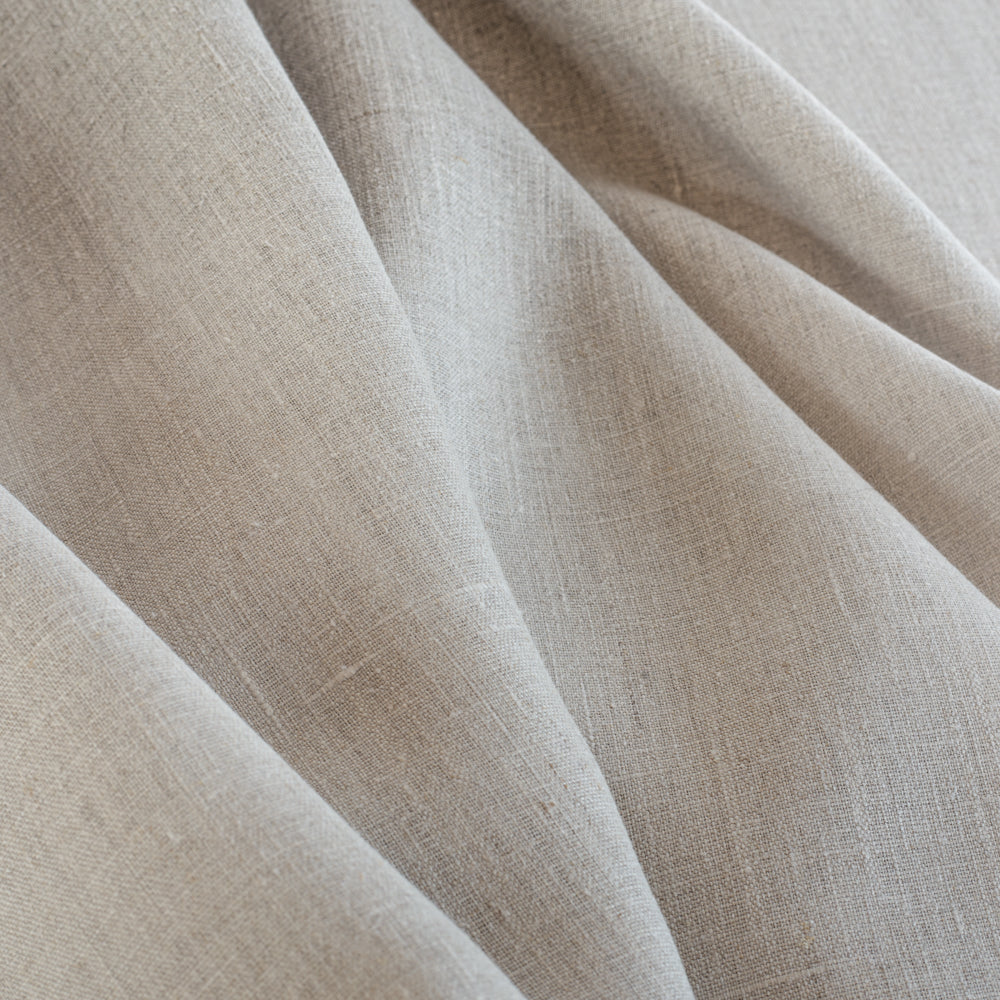 Tuscany Linen, a natural greige linen drapery fabric : view 3