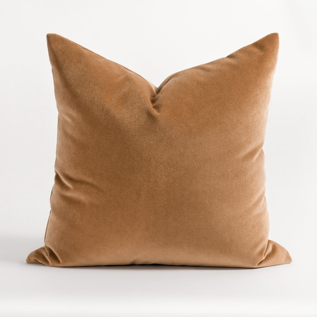 Valentina Velvet Nutmeg Pillow, a camel coloured velvet pillow from Tonic Living