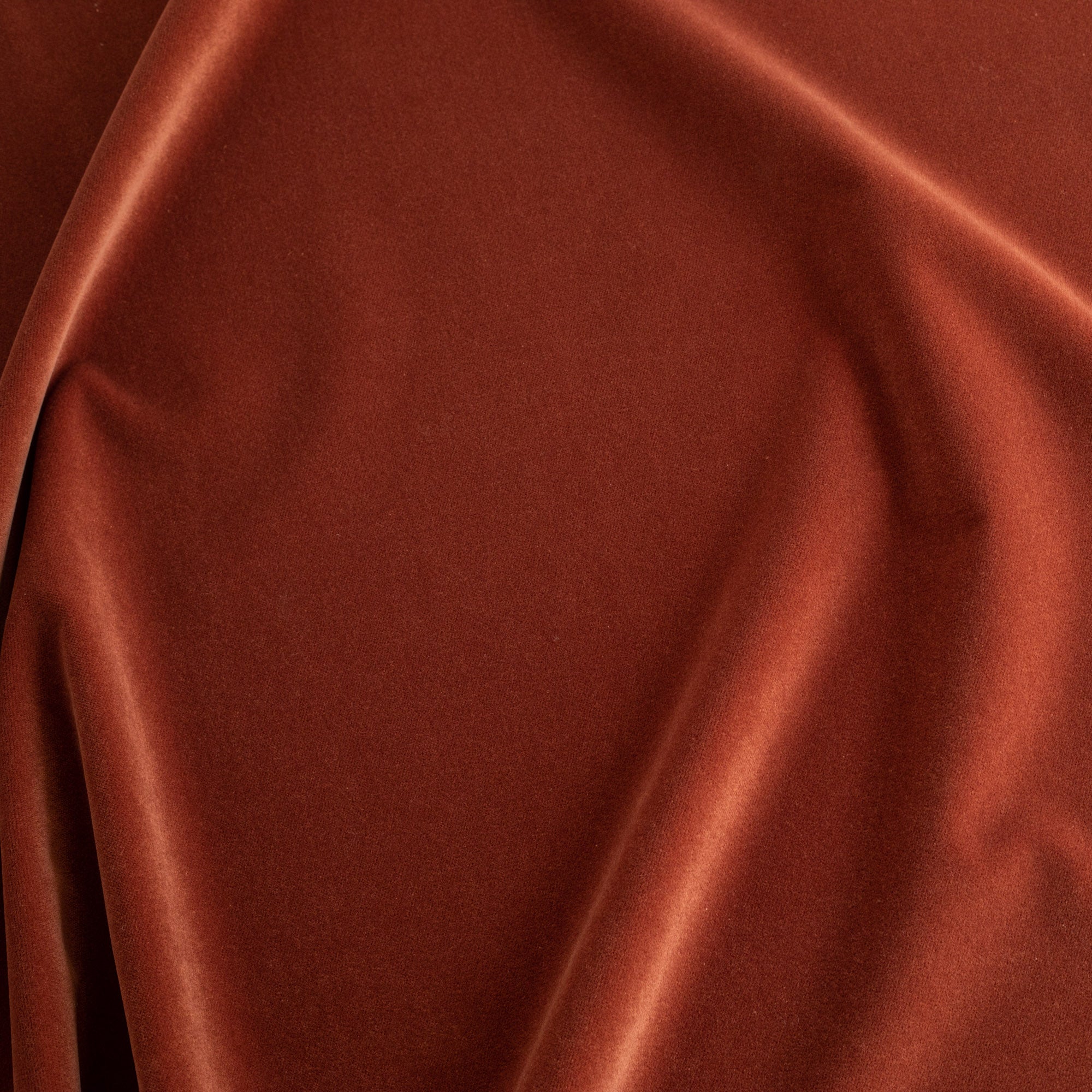 Valentina Velvet Paprika, a rust orange red velvet fabric by the yard from Tonic Living
