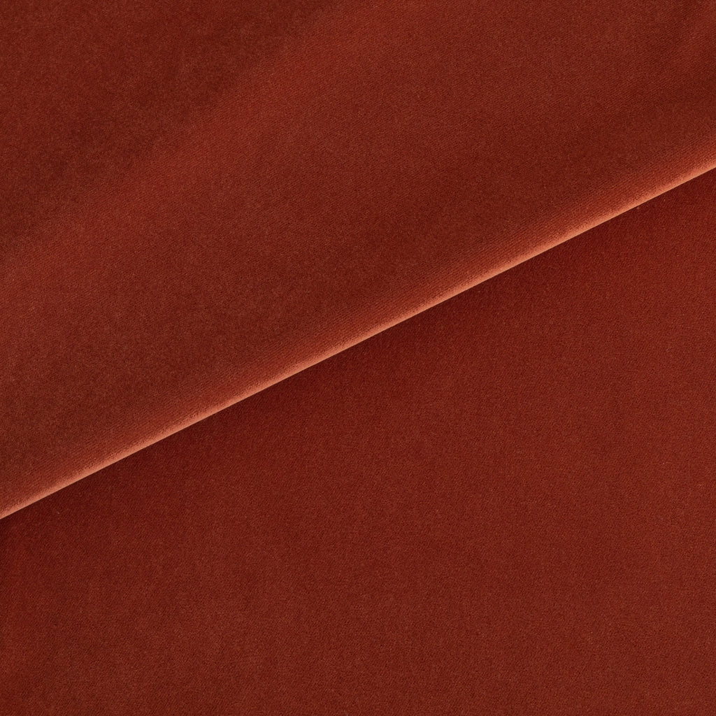 a rust orange red velvet fabric by the yard 