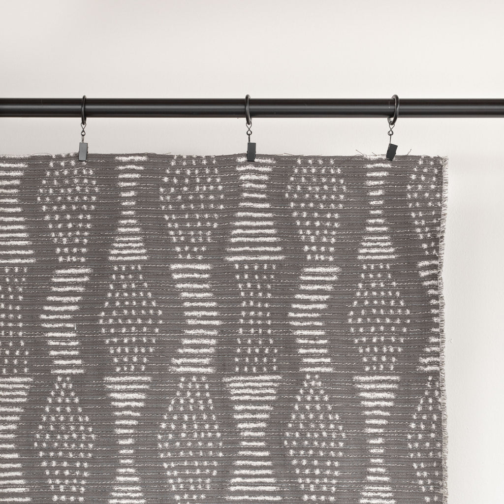 Zipporah Nickel, a dark gray upholstery fabric with cream dot dash motifs : view 2